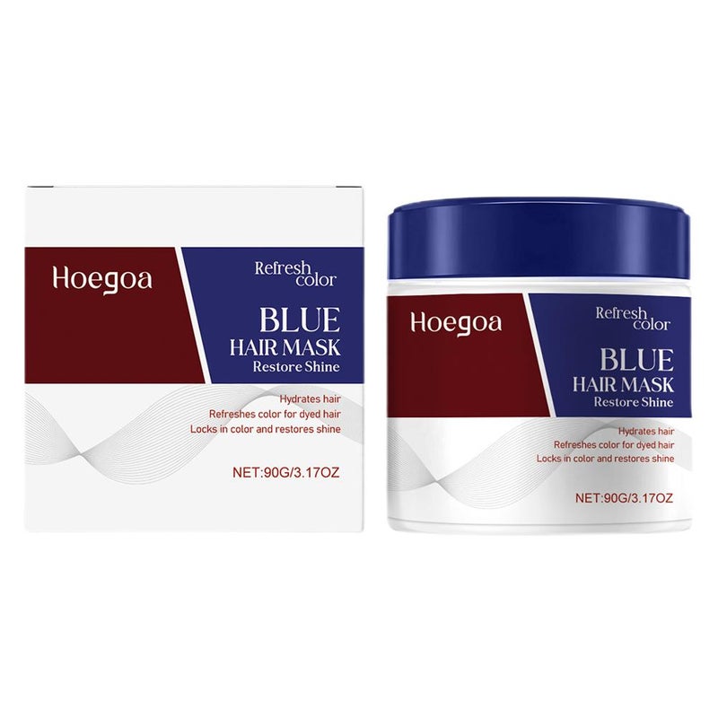 Blue hair color-protecting mask, deeply nourishes and repairs, intensely moisturizes, revitalizes hair color and tone. 90g HG-A03-0751-02